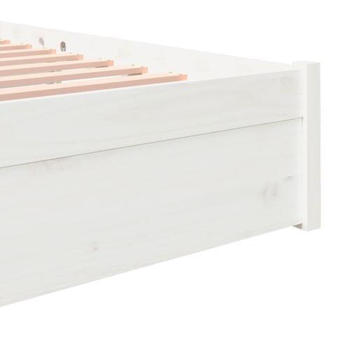 Sengestel 180x200 cm Super King massivt fyrretræ hvid