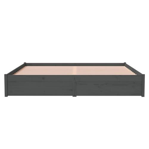 Sengestel 180x200 cm Super King massivt fyrretræ grå