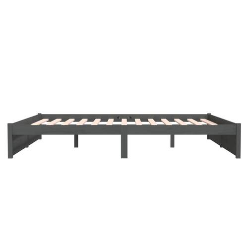 Sengestel 180x200 cm Super King massivt fyrretræ grå