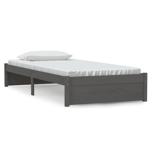 Sengeramme 90x200 cm massivt træ grå