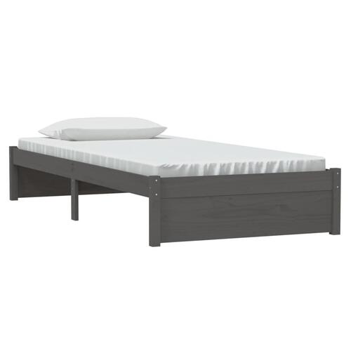 Sengeramme 90x200 cm massivt træ grå