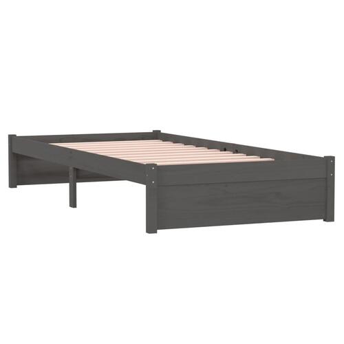 Sengeramme 90x200 cm massivt træ grå
