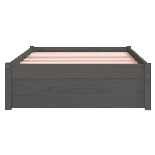 Sengeramme 90x200 cm massivt træ grå