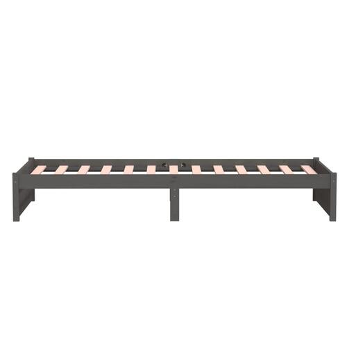 Sengeramme 90x200 cm massivt træ grå