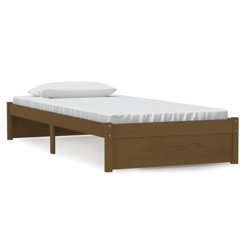 Sengeramme 90x200 cm massivt træ gyldenbrun