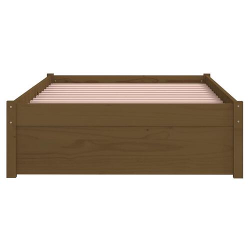 Sengeramme 90x200 cm massivt træ gyldenbrun