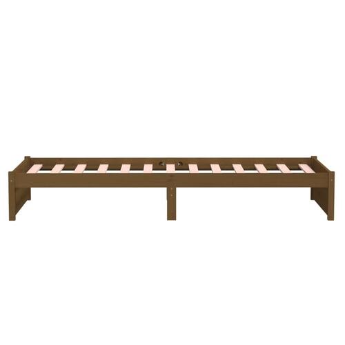 Sengeramme 90x200 cm massivt træ gyldenbrun