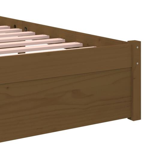 Sengeramme 90x200 cm massivt træ gyldenbrun