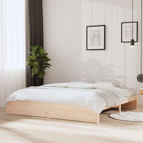 Sengeramme uden madras 200x200 cm massivt træ