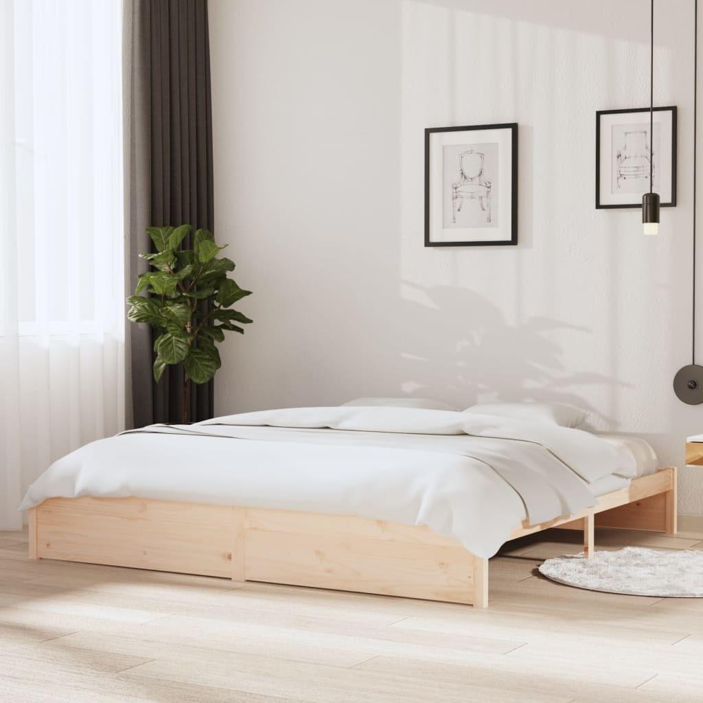 Sengeramme uden madras 200x200 cm massivt træ