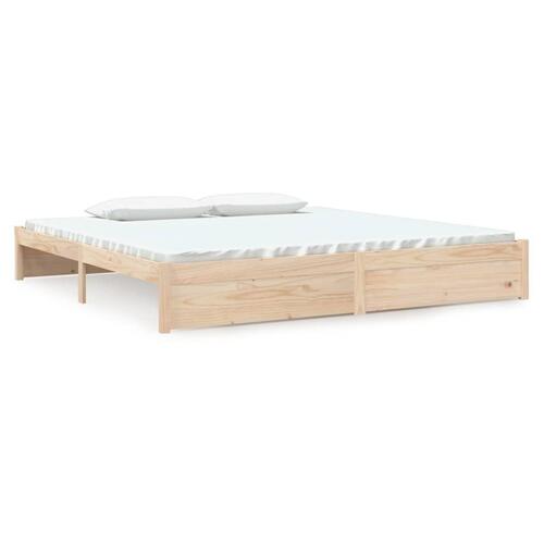 Sengeramme uden madras 200x200 cm massivt træ