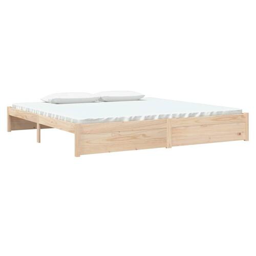 Sengeramme uden madras 200x200 cm massivt træ