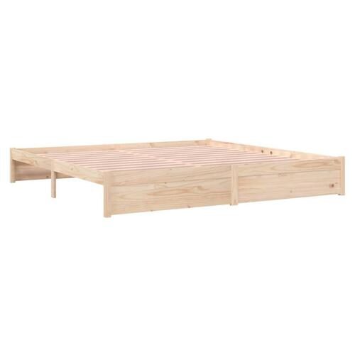 Sengeramme uden madras 200x200 cm massivt træ