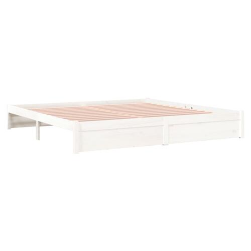 Sengeramme 200x200 cm massivt træ hvid