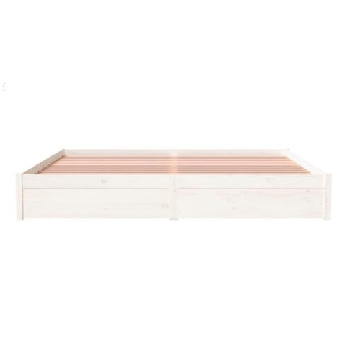 Sengeramme 200x200 cm massivt træ hvid