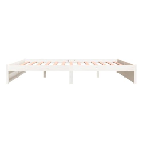 Sengeramme 200x200 cm massivt træ hvid