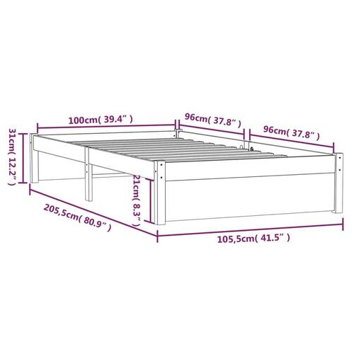 Sengeramme 100x200 cm massivt træ