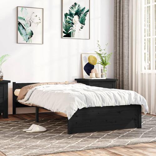 Sengeramme 75x190 cm Small Single massivt træ sort