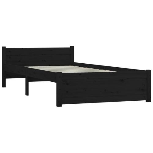 Sengeramme 75x190 cm Small Single massivt træ sort