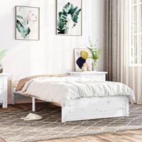 Sengeramme 90x190 cm Single massivt træ hvid