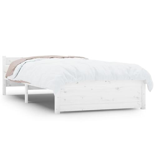Sengeramme 90x190 cm Single massivt træ hvid