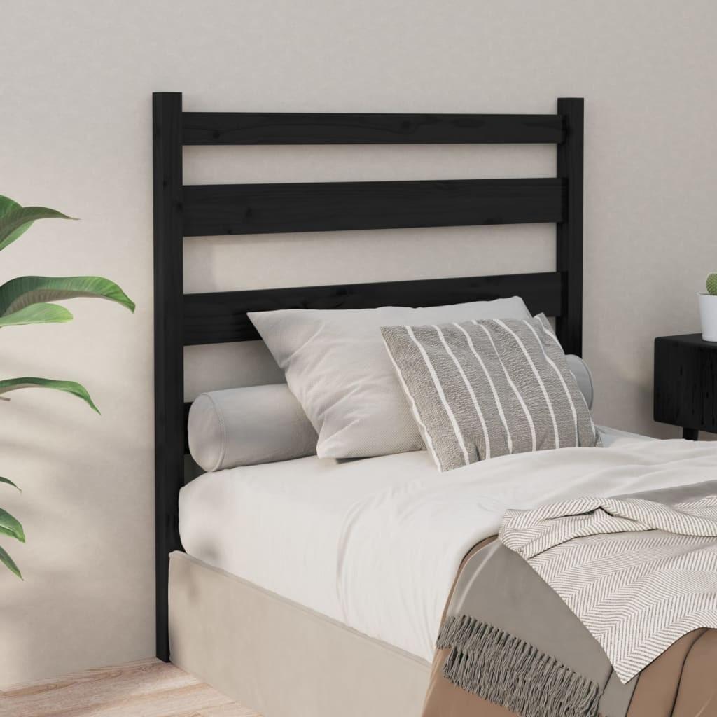 Sengegærde 106x4x100 cm massivt fyrretræ sort