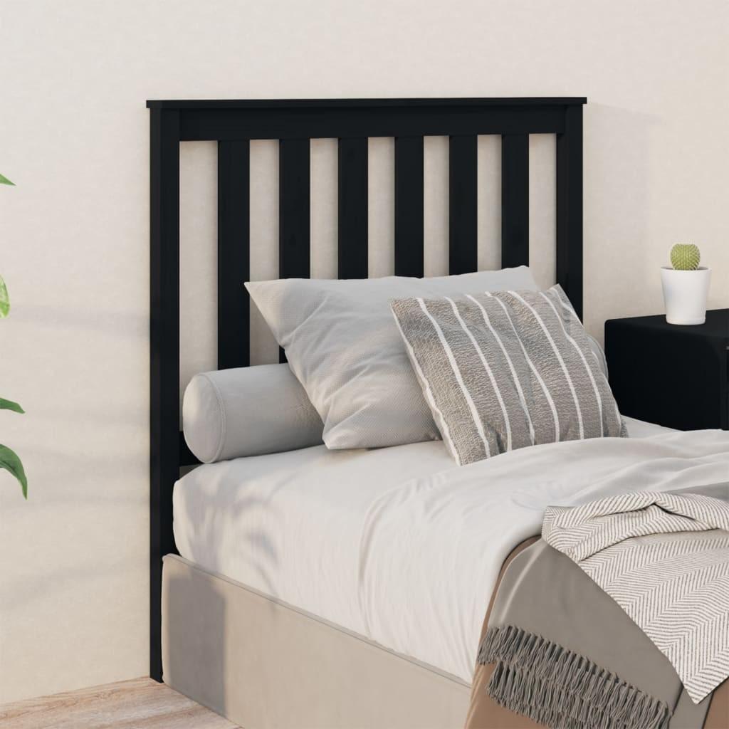 Sengegærde 96x6x101 cm massivt fyrretræ sort billede