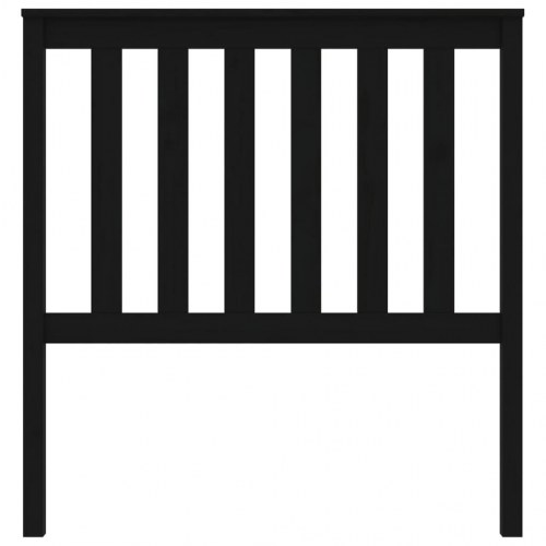 Sengegavl 96×6×101 cm i massivt fyrretræ - sort