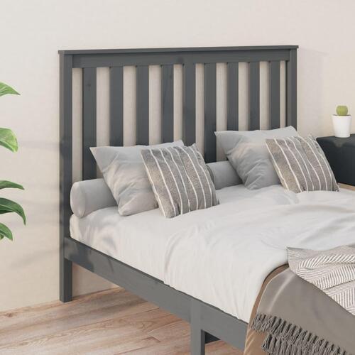 Sengegærde 126x6x101 cm massivt fyrretræ grå
