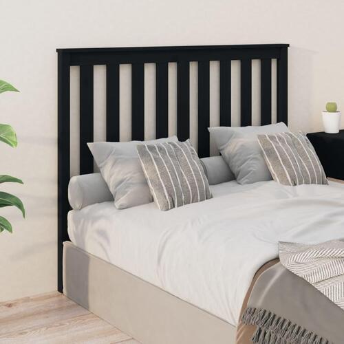 Sengegærde 126x6x101 cm massivt fyrretræ sort