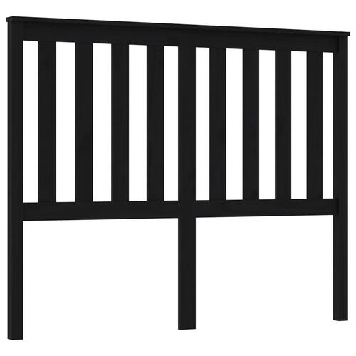 Sengegærde 126x6x101 cm massivt fyrretræ sort