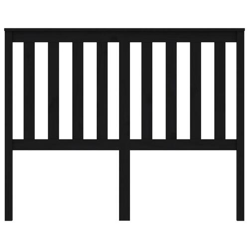 Sengegærde 126x6x101 cm massivt fyrretræ sort