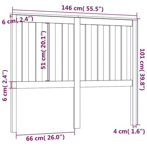 Sengegærde 146x6x101 cm massivt fyrretræ gyldenbrun