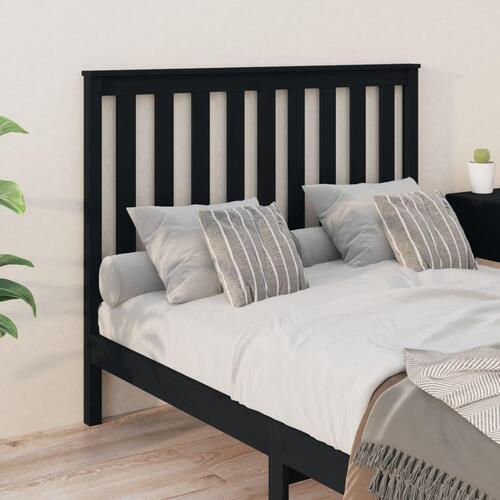 Sengegærde 146x6x101 cm massivt fyrretræ sort