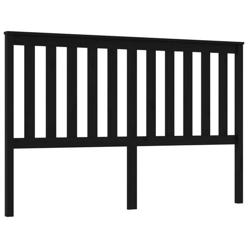 Sengegærde 166x6x101 cm massivt fyrretræ sort