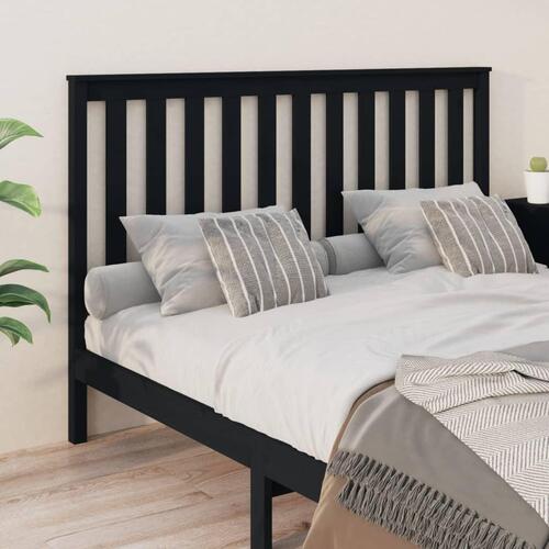 Sengegærde 166x6x101 cm massivt fyrretræ sort