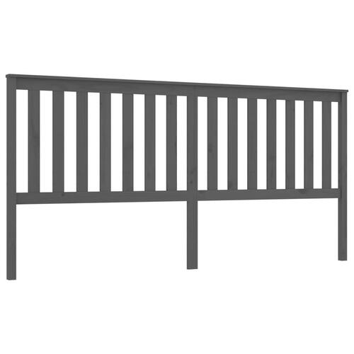 Sengegærde 206x6x101 cm massivt fyrretræ grå