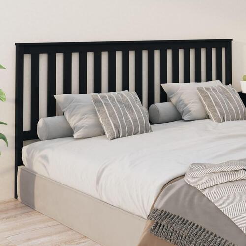 Sengegærde 206x6x101 cm massivt fyrretræ sort