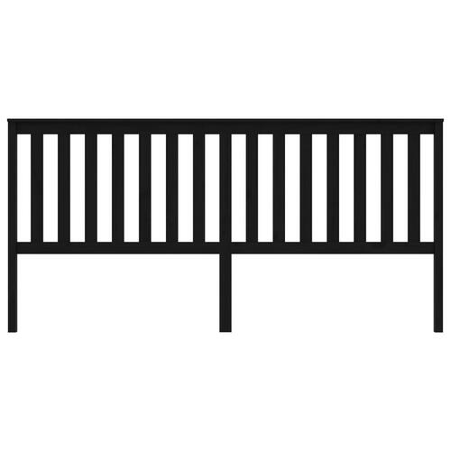 Sengegærde 206x6x101 cm massivt fyrretræ sort