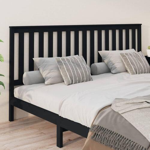 Sengegærde 206x6x101 cm massivt fyrretræ sort