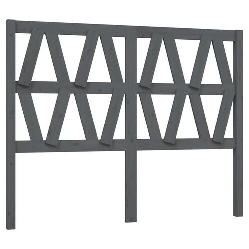 Sengegærde 126x4x100 cm massivt fyrretræ grå