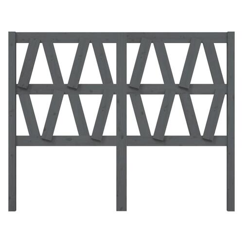 Sengegærde 126x4x100 cm massivt fyrretræ grå