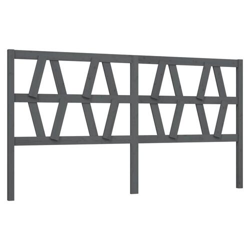 Sengegærde 206x4x100 cm massivt fyrretræ grå