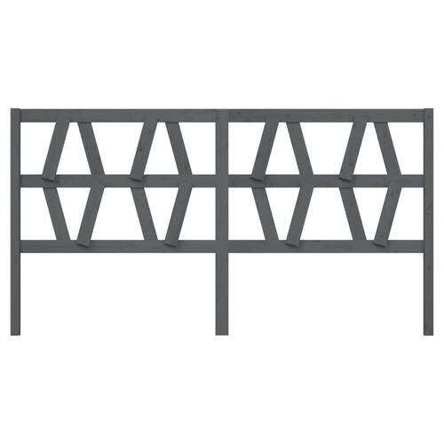 Sengegærde 206x4x100 cm massivt fyrretræ grå