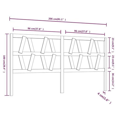 Sengegærde 206x4x100 cm massivt fyrretræ grå