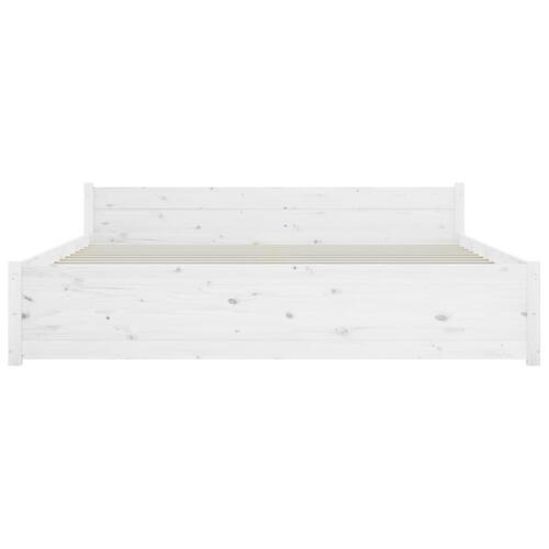 Sengeramme 140x190 cm massivt træ hvid