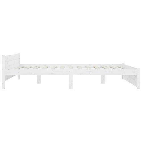 Sengeramme 140x190 cm massivt træ hvid