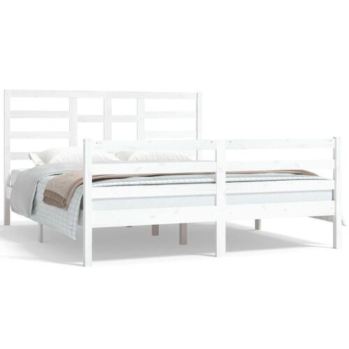 Sengeramme 160x200 cm massivt træ hvid