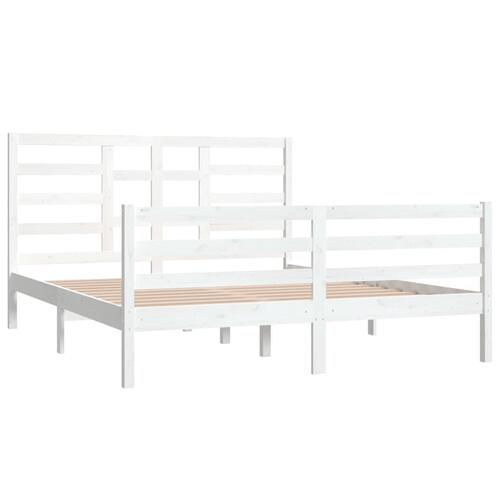 Sengeramme 160x200 cm massivt træ hvid