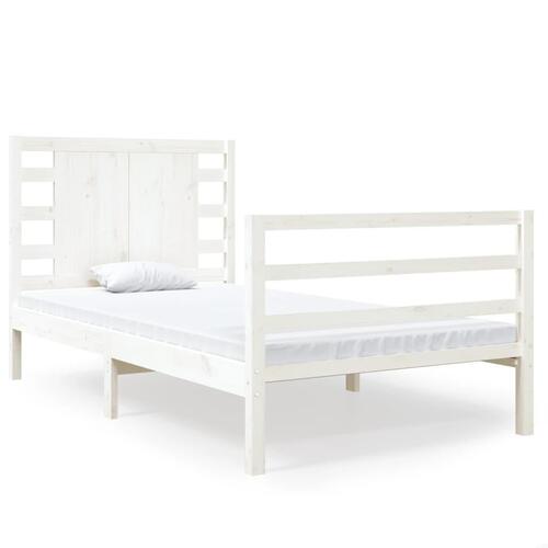 Sengeramme uden madras 90x190 cm massivt fyrretræ hvid